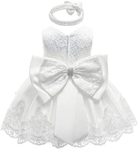 Hoizosg Бебе крштевање фустан чипка за крштевање свадба свадба официјална лак за роденденска забава Туту цвет девојки фустан w/облека за