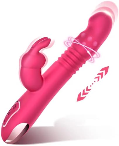 Заводни вибратор на Grusting G Spot, 9,8 зајак вибратор за возрасни секс играчки со 3 режими на нафрлање и ротација 10 вибрации, водоотпорен ротирачки