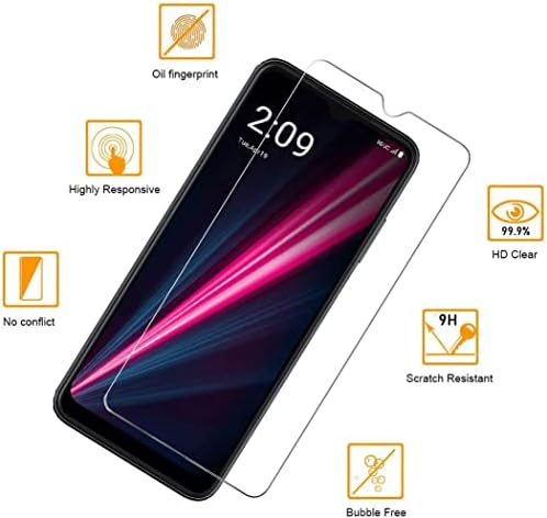 [3 Пакет] Tznzxm За T-Mobile REVVL 6 Pro 5G Калено Стакло Заштитник На Екранот, Случај Пријателски 9H Цврстина HD Јасно [Анти-Нула] [Меур