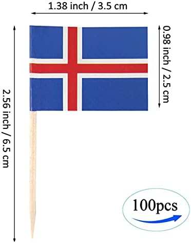 ЈБЦД Исланд Чепкалка За Заби Знаме Исландски Мини Мали Кекс Топер Знамиња