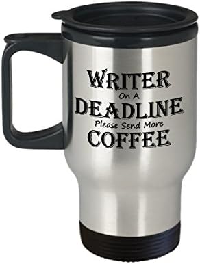 Сценарист Кафе Патување Кригла Најдобар Смешен Писател Чаша Чај Совршена Идеја За Мажи Жени Писател На Краен Рок Ве Молиме Испратете Повеќе