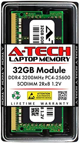 A-Tech 32 GB RAM меморија за Lenovo Legion S7/S7i Gaming Laptop | DDR4 3200MHz PC4-25600 SODIMM 2RX8 1.2V 260-PIN Не-ECC SO-DIMM Memory Autgrade