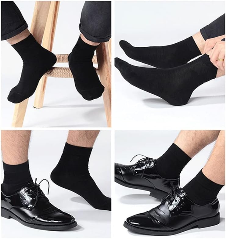 Seass 5 пара машки и женски памучни чорапи меки и дишени црни деловни чорапи за мажи