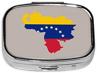 Мапа на знамето во Венецуела Квадрат мини пилула кутија Пријателска преносна компактна таблета со огледало