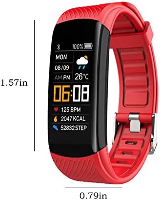 Yrmaups Smart Watch, 0,96 '' Fitness Tracker за фитнес на екранот на допир со IP67, здравствен монитор Фитнес часовник компатибилен со Android iOS