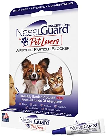 Nasalguard for loversубители на миленичиња, олеснување на алергија, миленичиња за миленичиња и првут блокатор Назален гел - без