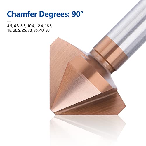 Вежба Chamfer 4,5-50мм 3 Флејт 90 степени обложени дупки бит дрво метал дупки шалтерски бит дупчење 1 парчиња битови