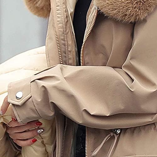 Cokuera женски моден моден есен зимски топло палто елегантен каузален тенок фит должина задебелување памук пријатна јакна за дама