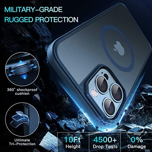 CASEKOO Strong Magnetic за Iphone 13 Pro Случај [Тестиран Пад На Воено Ниво] [Надграден Нелизгачки] Компатибилен Со Заштитен Тенок Тенок