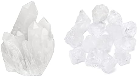Пакет на горниот плаза - 2 артикли: Исцелување Рок кристално чист кварц кластер минерален геодеј души примерок и најголемиот дел чисти кварцни