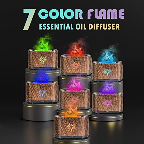 Chanhyer 240ml Надграден 7 боја на пламен во боја Арома Дифузер Кул овлажнител за овлажнител магла, безброј дифузер за есенцијално