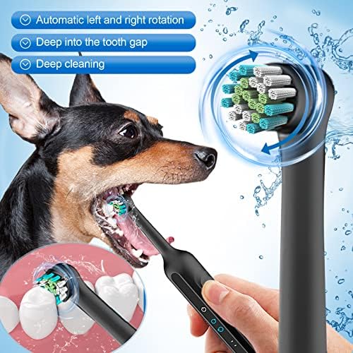 Комплет за четкање за заби од куче Нинибаби, Sonic електрична четка за заби за отстранувач на кучиња, плакета и забен камен, четка за заби