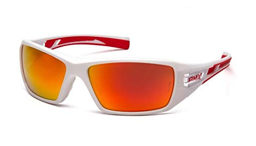 Безбедносни очила Pyramex Velar, бело-црвена рамка/леќи со црвено огледало на небото