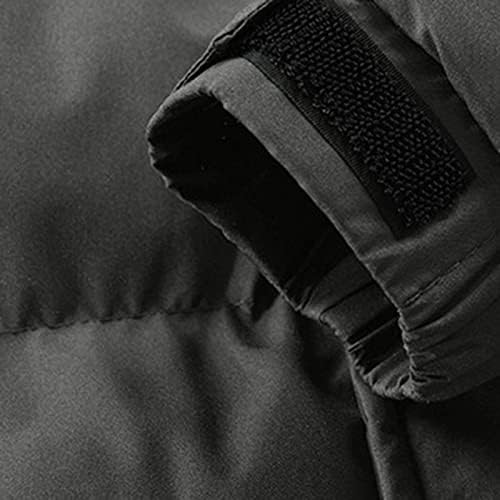 Едноставен целосен ракав канцелариски аспираторски палто Менс зимски топол џеб вклопена пуфер јакна цврста боја со качулка со качулка