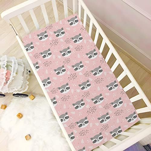Бебешки креветчиња за девојчиња за момчиња, мини за креветчиња за садови ракун розово меко дишењето дете за постелнина за стандардни