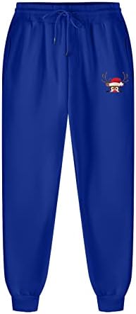 Badhub мажи џогери џемпери со џебови атлетски трчање панталони Божиќ печатени џемпери еластични панталони за половината