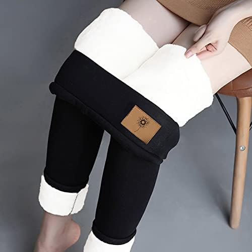 Iius Fleece ги постави хеланките за жени зимски топли термички хеланки со високи половини тенок истегнат хулахопки панталони