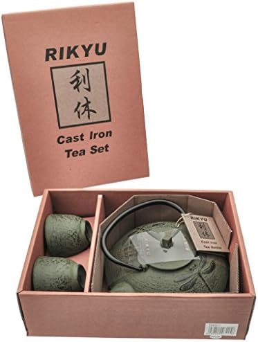 Rikyu RKTS407Y чај од леано железо, поставен со Trivet, 18 унца, вар