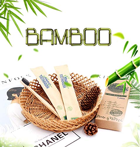 Boxcave Bamboo Четка за заби | Биоразградливо еко пријателски | Меки влакна од јаглен | БПА бесплатно | Пакување целосно рециклирано | 4 пакет