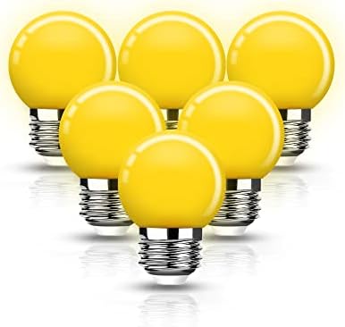 LED Жолта Сијалица, 15w Еквивалентни G45 LED Декорација Светилки Светилки, 1w 120v Мали Жолти Ноќни Светилки За Стринг Светла, Прозорец