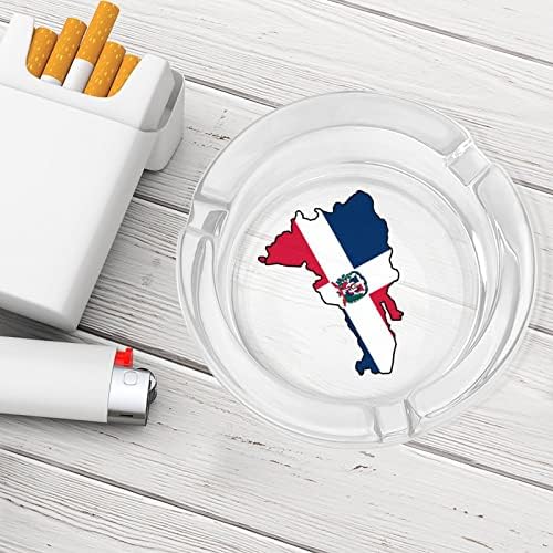 Доминиканска Република Мапа на знаме стакло од пепелници, кружни цигари, држач за фиока за пепел