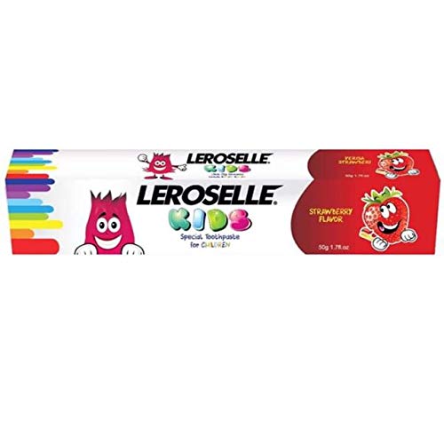 Mg Leroselle Kid Paid Passe Passe јагода 50G -1 -та иновативна паста за заби од леросели деликатно за деца што помага да се избелат