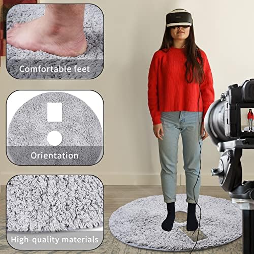 VR Mat Виртуелна реалност опрема за игри Мат | Не лизгање, удобна перница долга коса подот за подот за ориентирање на положба