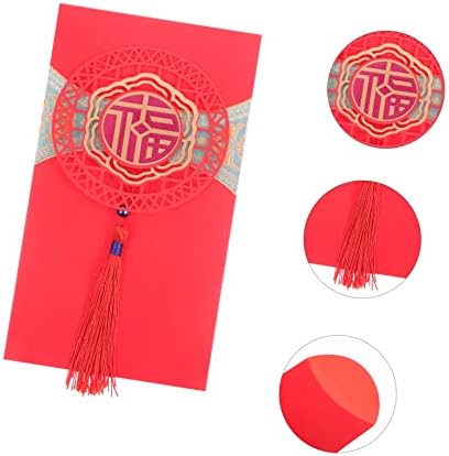 Абаодам 8 парчиња Подароци Традиционален Џеб За Пари Фестивал На Карактери Хонгбао За Среќен Зајак Фу Пролет Кинески Дизајн Држач Година Додаток