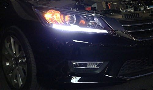 iJDMTOY Компатибилен Со 2013-2015 Honda Accord Sedan, Сет На Ксенон Бело LED ДУРИ И Осветлување Дневно Трчање Светлината Retrofit
