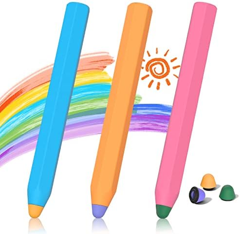 Детски стилови пенкала за екрани на допир, пенкало за штикли за деца со 3 дополнителни совети компатибилни со iPad Air Mini Pro,