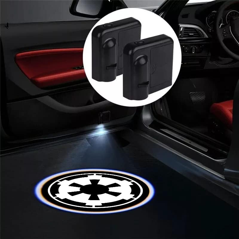 2 парчиња ЗА Империја 3д Магнетна Врата На Автомобилот ЧЕКОР ПРЕДВОДЕНА Лого За Добредојде Светилка За Проектор За Светло На Духови во Сенка
