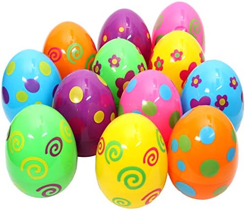 ЏОЈИН 12 Парчиња Џамбо Велигденски Јајца, 6 Инчи Печатени Џиновски Велигденски Јајца Пополнети За Лов На Велигденски Јајца,