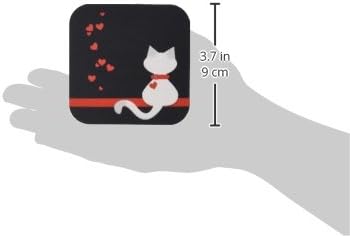 3dRose CST_164793_1 Љубители На Миленичиња Црвени Срца Сијамски Мачки Мачки Меки Подлоги, Сет од 4