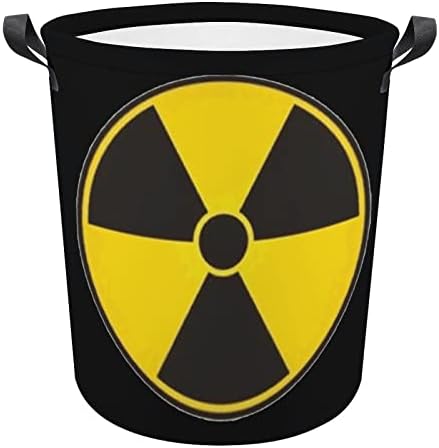Знак За Предупредување За Нуклеарно Зрачење Корпа За Перење Склопувачки Алишта Ја Попречува Кантата За Перење Облека Торба За Складирање