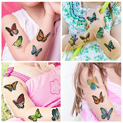 Ооопсиун Сјајот Пеперутка Тетоважи За Девојки -12 Листови 3д Пеперутка Партија Фаворизира Украси За Девојки Жени