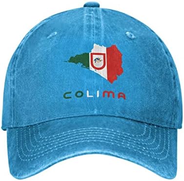 GLOOOB знаме на Colima Map Unisex Прилагодливо капа Каминувач Капчиња тато Бејзбол капи памук каубојска капа црна