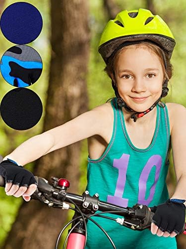 3 пара деца на половина прсти нараквици Спорт ракавици кои не се лизгаат гел нараквици за деца велосипедизам возење велосипед