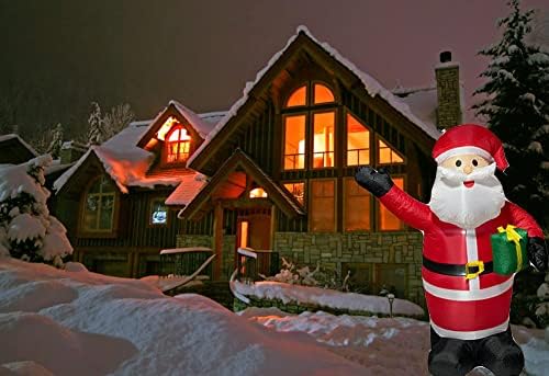 ББО бренд 6 ft надувување на Дедо Мраз Декорација на Божиќни фигури - 6 нозе надувување бел Дедо Мраз, црвена, бела, црна, црна,