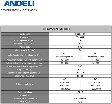 Andeli Tig заварувач 220V паметен AC DC Pulse ладно заварување машина Tig алуминиум со алуминиумска легура TIG машина за заварување