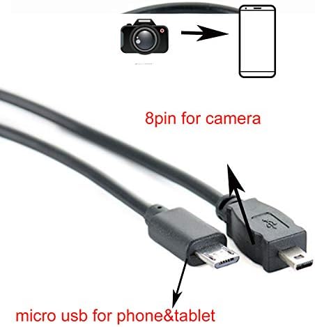 ОТГ Кабел за податоци за микро USB паметен телефон до Nikon Camera CoolPix D7100 D5300 D5200 D5100 D3300 D3200 S9500 UC-E16 E17