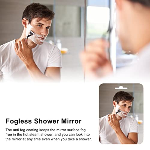 Големо огледало за магла за туширање, акрилно огледало за бричење додатоци за бања со кука погодна за мажи и жени