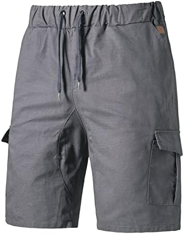 Машки карго шорцеви, машка лежерна влечка од карго шорцеви случајни модни цврсти бои мулти џебни шорцеви