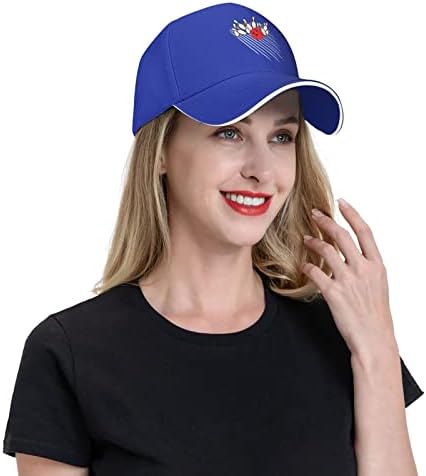 Flyjbs Unisex Bowling Ball Baseball Cap Прилагодливо, куглана за бејзбол капа за мажи жени
