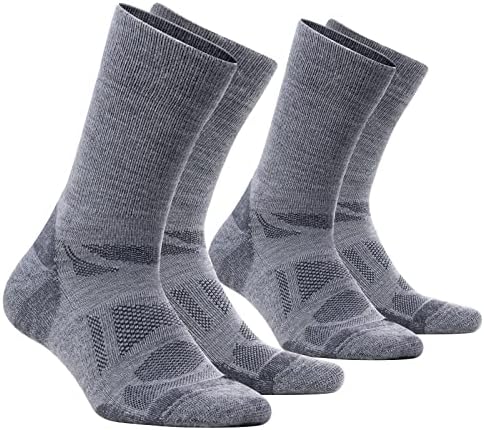 Чорапи за пешачење во волна од акасо - атлетски чорапи за дишење на влага за дишење, атлетични чорапи со перничиња за мажи и жени