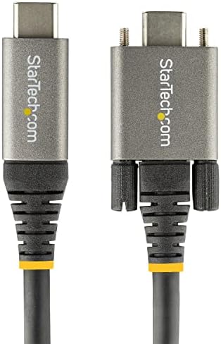 Startech.com 3FT Странична завртка за заклучување USB C кабел 10Gbps - USB 3.1/3.2 Gen 2 Type -C кабел - 100W Полнење за испорака на