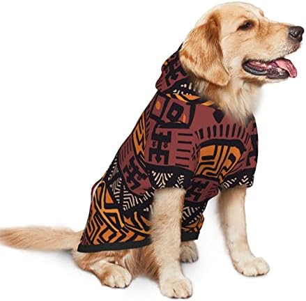 Африканска калта племенска печатена печатена кошула со качулка, погодна за средни и големи кучиња