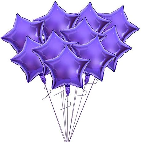 plplaaoo 10 парчиња 10 starвездени балони во форма на алуминиумски филмови балони за роденденска забава балони надувување на лебдечки