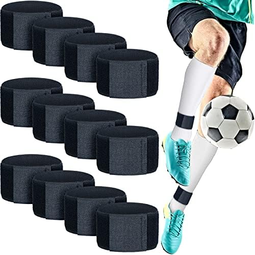 12 парчиња фудбалски шини за стражари за прилагодување на фиксни ленти за шинки со лесен фудбалски глужд за млади за млади кои клоцаат