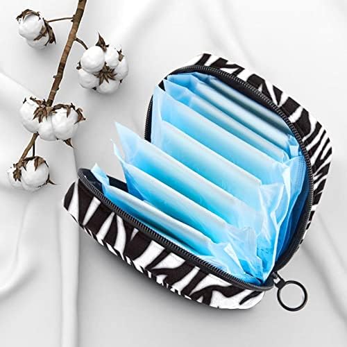 Зебра печати санитарна торба за складирање на салфетка торба за преносен период торба за жени тинејџерки, менструална чаша торбичка