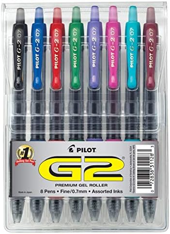 Пилот G2 Premium Fillable и Rutractable Rolling Ball Gel Pens & G2 Premium Filbable и Rutractable Rolling Ball Gel пенкала, фино